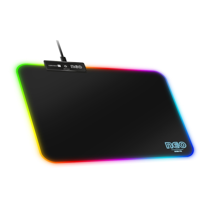 CONNECT IT CMP-3100-SM - LED RGB Podkładka pod myszkę do gier 32x24,5 cm czarny