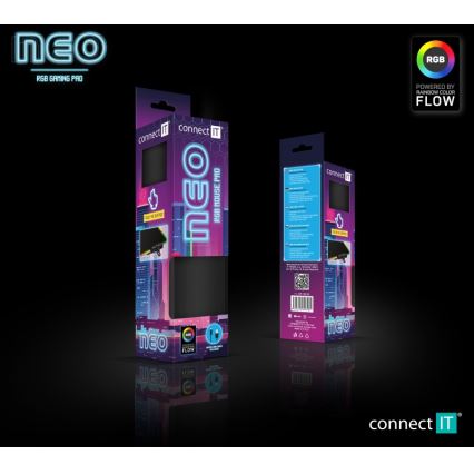 CONNECT IT CMP-3100-SM - LED RGB Podkładka pod myszkę do gier 32x24,5 cm czarny