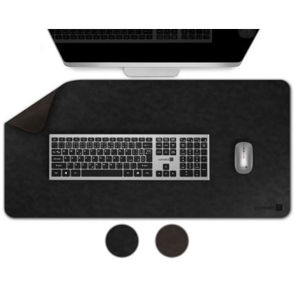 CONNECT IT CMP-4030-LG - Obustronna podkładka pod klawiaturę i myszkę 90x40 cm czarna/brązowa