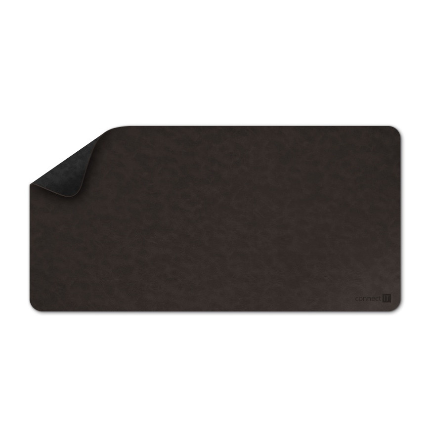 CONNECT IT CMP-4030-LG - Obustronna podkładka pod klawiaturę i myszkę 90x40 cm czarna/brązowa