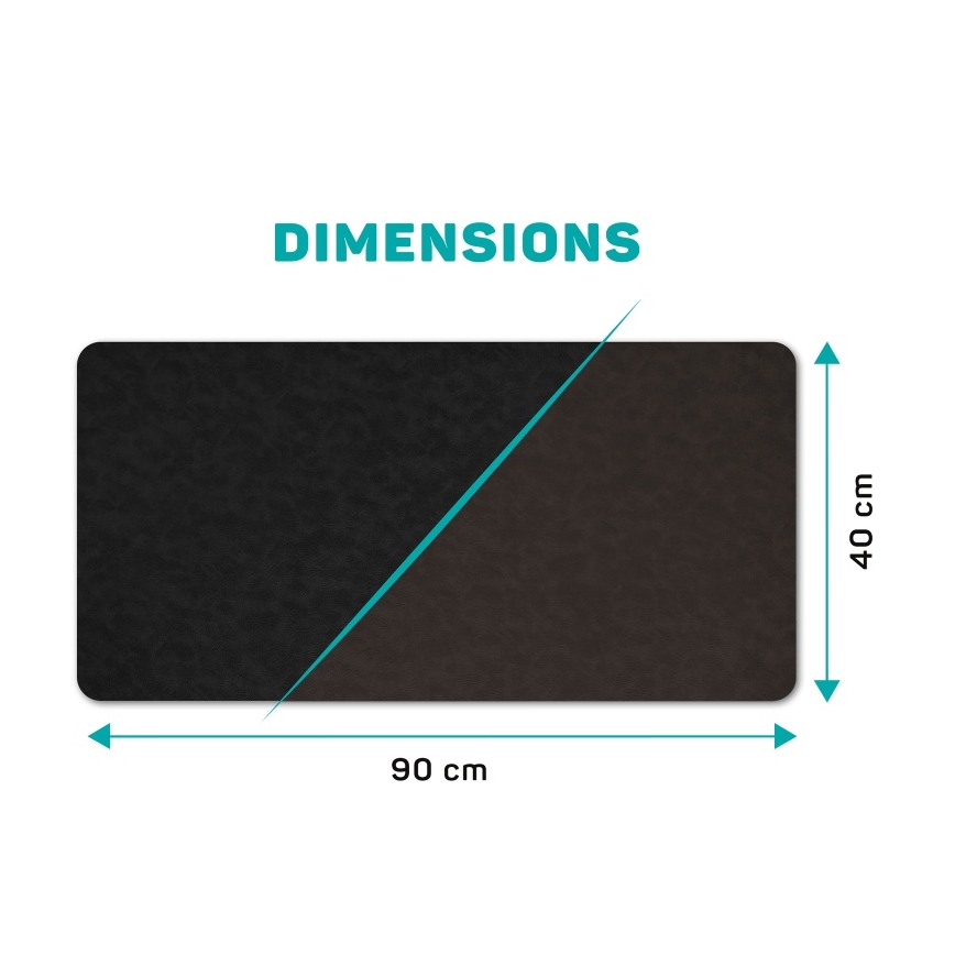 CONNECT IT CMP-4030-LG - Obustronna podkładka pod klawiaturę i myszkę 90x40 cm czarna/brązowa