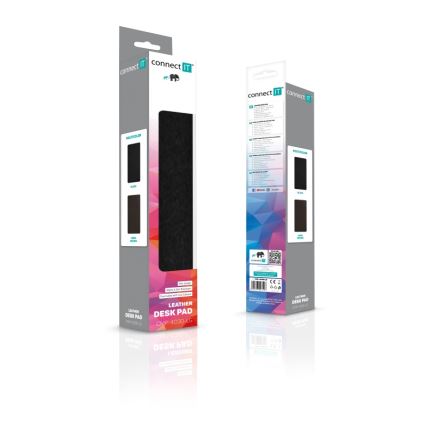 CONNECT IT CMP-4030-LG - Obustronna podkładka pod klawiaturę i myszkę 90x40 cm czarna/brązowa