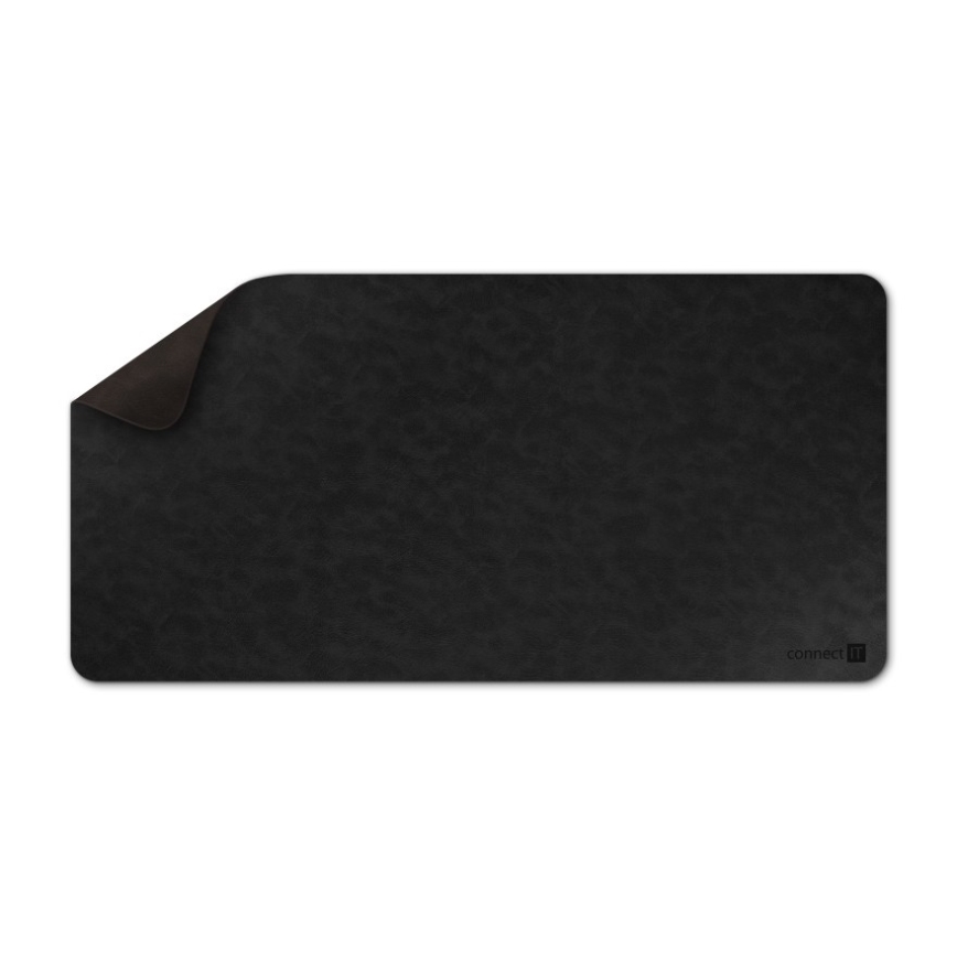 CONNECT IT CMP-4030-LG - Obustronna podkładka pod klawiaturę i myszkę 90x40 cm czarna/brązowa