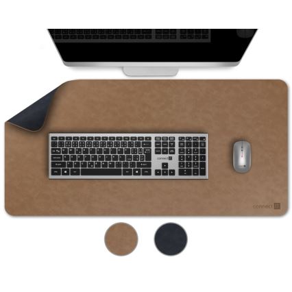 CONNECT IT CMP-4040-LG - Dwustronna mata pod klawiaturę i mysz 90x40 cm, niebiesko-brązowa