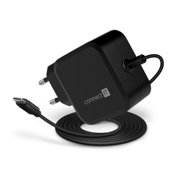 CONNECT IT CNP-1660-BK - Uniwersalny zasilacz do laptopów USB-C 67W