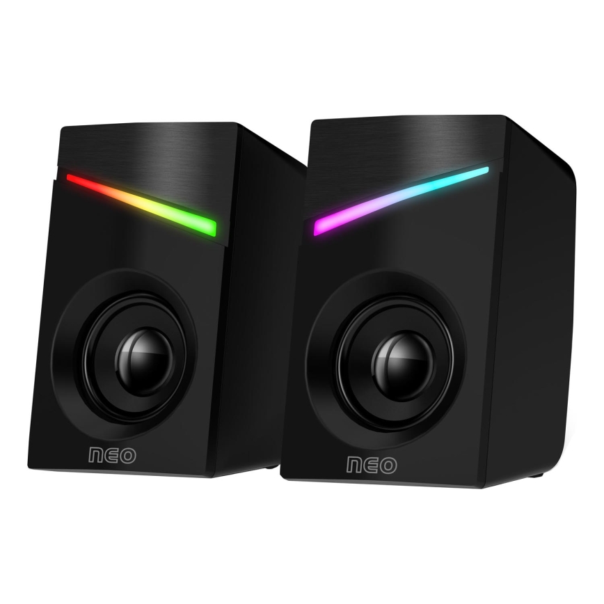 CONNECT IT CSP-1100-BK - ZESTAW 2x LED RGB do gier głośnik 6W/5V czarny
