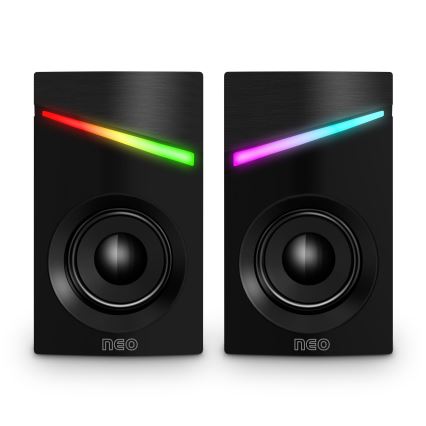 CONNECT IT CSP-1100-BK - ZESTAW 2x LED RGB do gier głośnik 6W/5V czarny