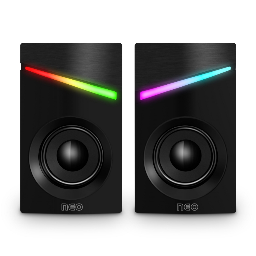 CONNECT IT CSP-1100-BK - ZESTAW 2x LED RGB do gier głośnik 6W/5V czarny