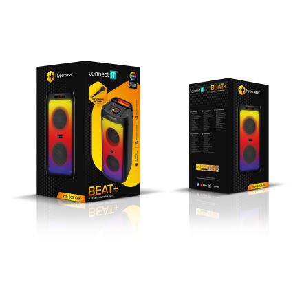 CONNECT IT HSP-3050-BK - LED Głośnik bezprzewodowy z mikrofonem 60W/5V 4500 mAh černá+ zdalne sterowanie