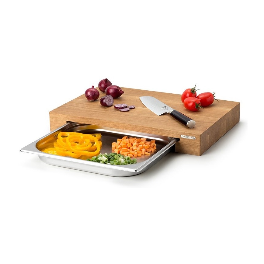 Continenta C4110 - Kuchenna deska do krojenia z miską 39x27 cm dąb