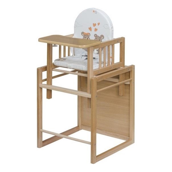COSING - Dziecięce krzesełko do karmienia 2w1 Viktoria buk/biały