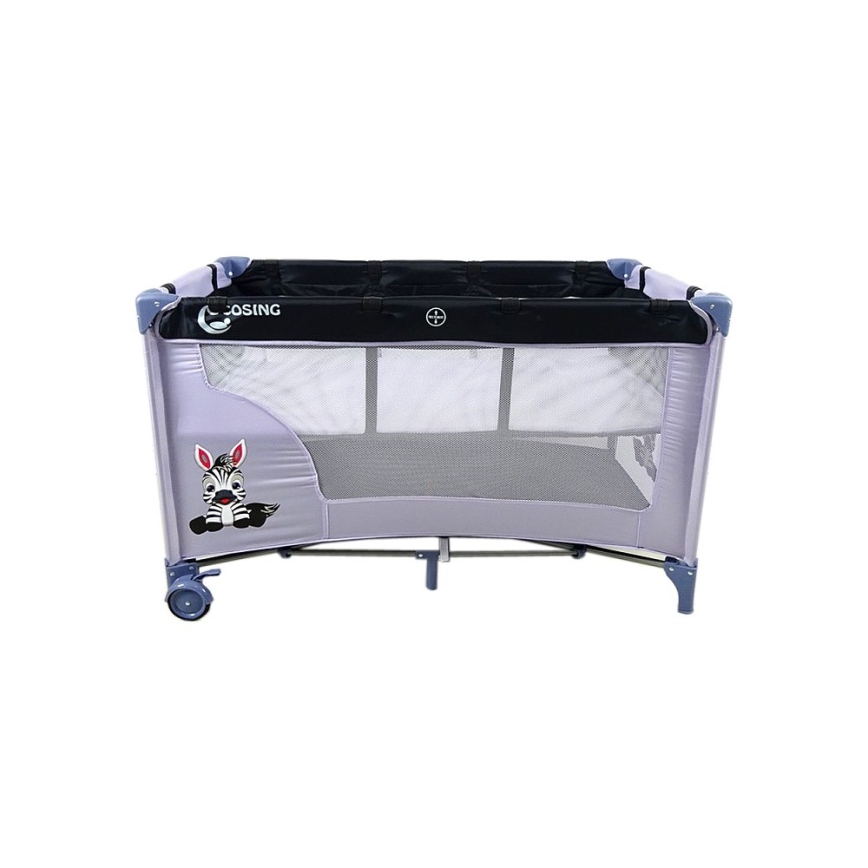 COSING - Łóżeczko turystyczne z regulacją położenia ADAM Zebra Grey