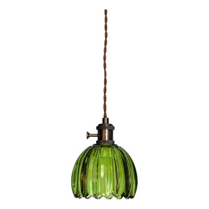 Cottex - Lampa wisząca na przewodzie do gniazdka NORA 1xE14/5W/230V zielona