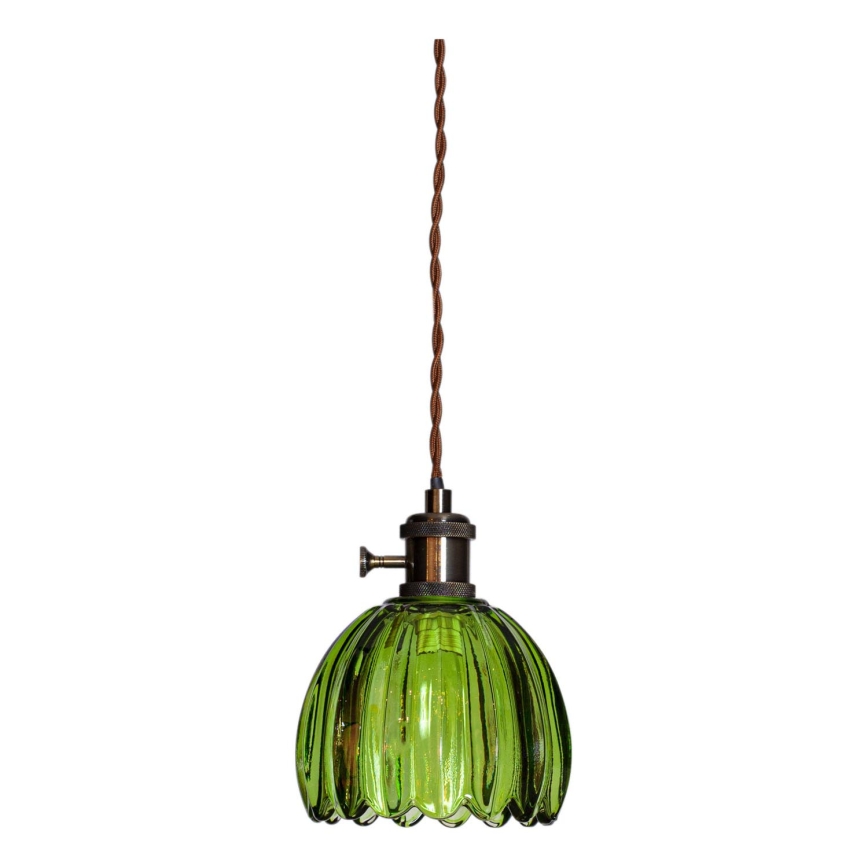 Cottex - Lampa wisząca na przewodzie do gniazdka NORA 1xE14/5W/230V zielona