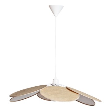 Cottex - Lampa wisząca na lince WINF 1xE27/8W/230V beżowo-biała