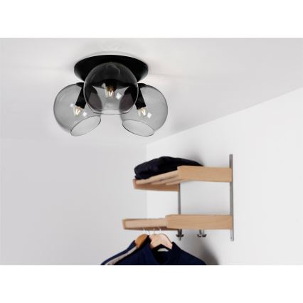 Cottex - Lampa sufitowa CAPELLA 3xE14/40W/230V Ø 37 cm dymione/czarne