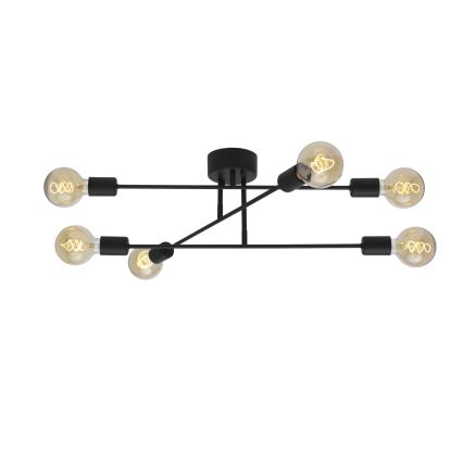 Cottex - Przysufitowy żyrandol BATON 6xE27/60W/230V czarny