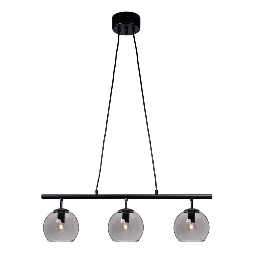 Cottex - Żyrandol na lince CAPELLA 3xE14/40W/230V przydymiona/czarna