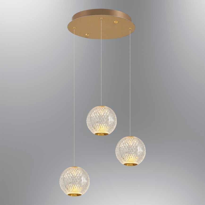 CREMONA Lampa Wisząca LED 3xLED/5W/230V 3000K Złota