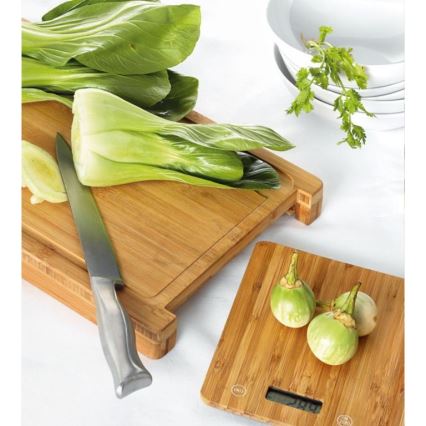 Cyfrowa waga kuchenna 1xCR2032 + bambusowa deska