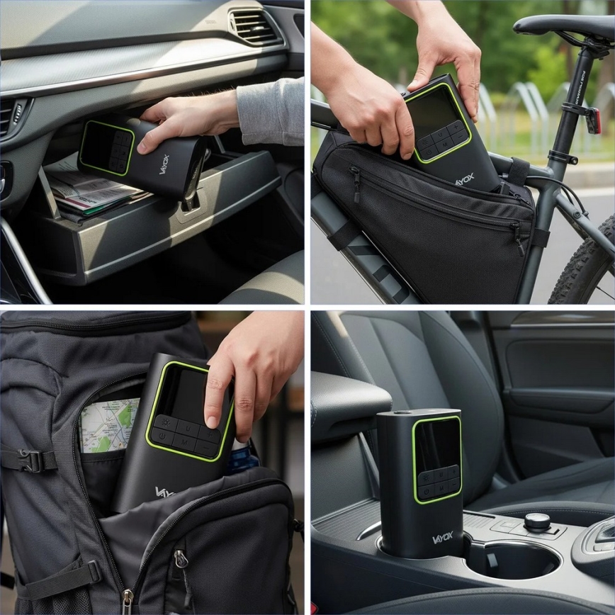 Cyfrowy kieszonkowy kompresor 5V 4000 mAh czarny