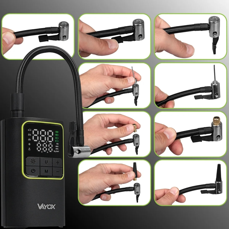 Cyfrowy kieszonkowy kompresor 5V 4000 mAh czarny