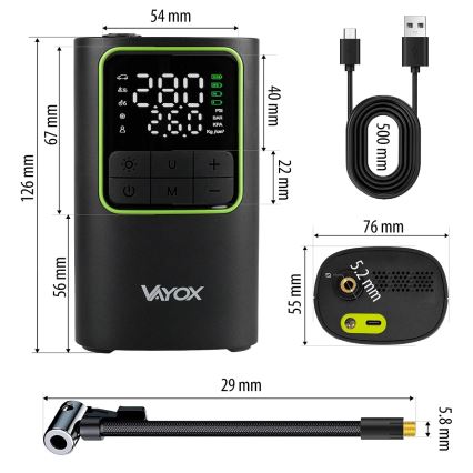 Cyfrowy kieszonkowy kompresor 5V 4000 mAh czarny