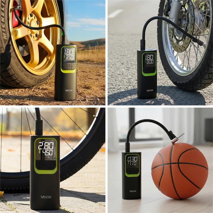 Cyfrowy kieszonkowy kompresor 5V 8000 mAh czarny