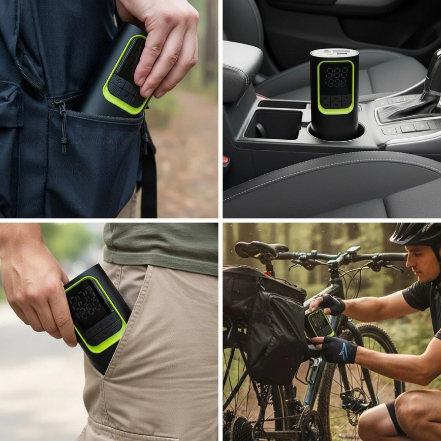 Cyfrowy kieszonkowy kompresor 5V 8000 mAh czarny