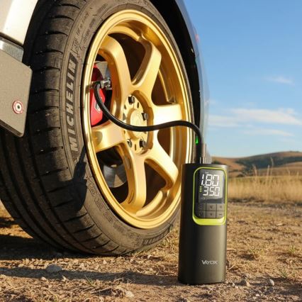 Cyfrowy kieszonkowy kompresor 5V 8000 mAh czarny