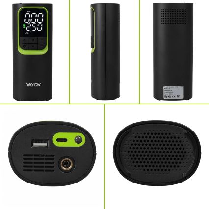 Cyfrowy kieszonkowy kompresor 5V 8000 mAh czarny