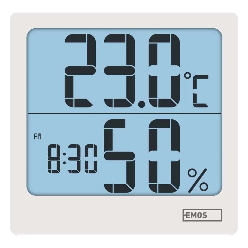 Cyfrowy termometr z higrometrem 1xAA biały