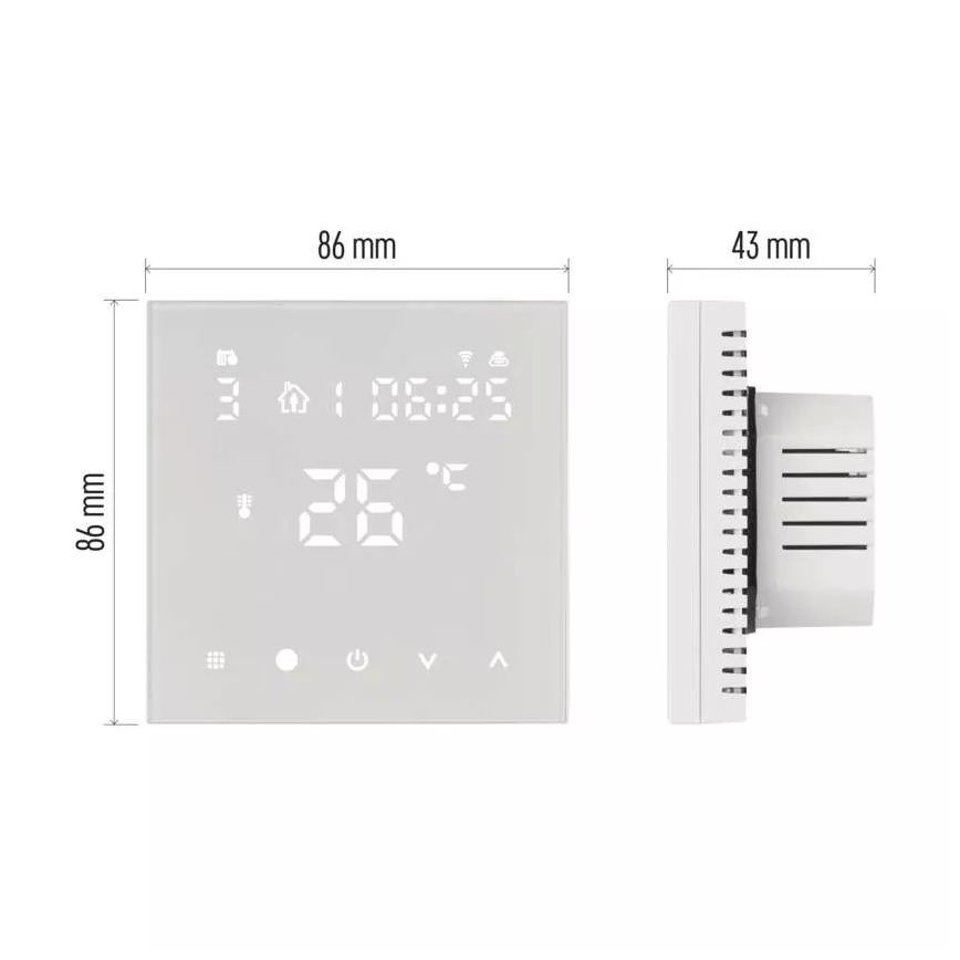 Cyfrowy termostat do ogrzewania podłogowego GoSmart 230V/16A Wi-Fi Tuya