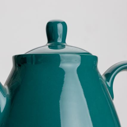 Czajnik ceramiczny z pokrywką turkusowy