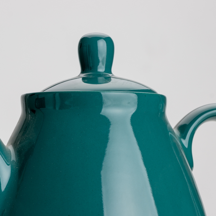 Czajnik ceramiczny z pokrywką turkusowy