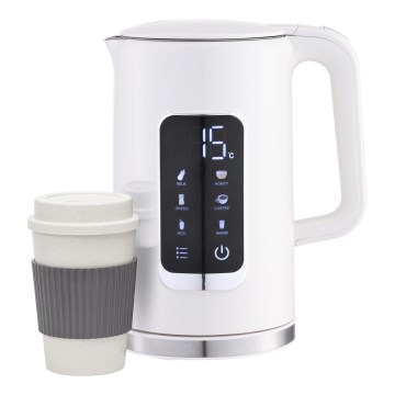 Czajnik z wyświetlaczem LCD 1,7 l 2200W/230V biały + kubek podróżny 450 ml