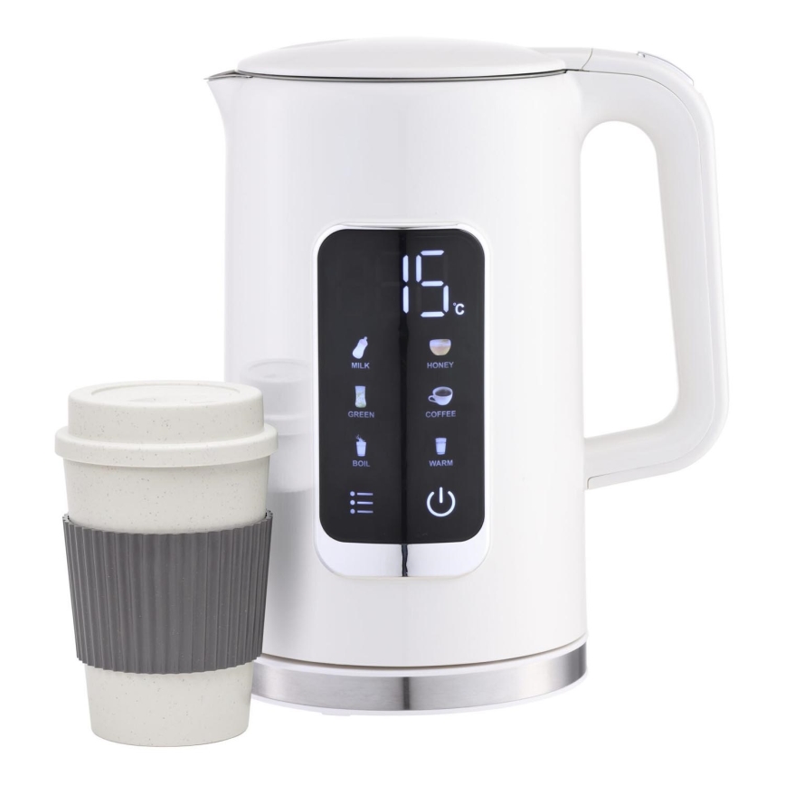Czajnik z wyświetlaczem LCD 1,7 l 2200W/230V biały + kubek podróżny 450 ml