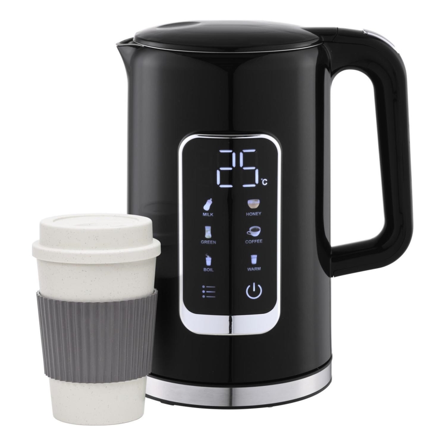 Czajnik z wyświetlaczem LCD 1,7 l 2200W/230V czarny + kubek podróżny 450 ml
