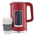 Czajnik z wyświetlaczem LCD 1,7 l 2200W/230V czerwony + kubek podróżny 450 ml