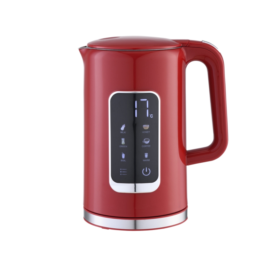 Czajnik z wyświetlaczem LCD 1,7 l 2200W/230V czerwony + kubek podróżny 450 ml
