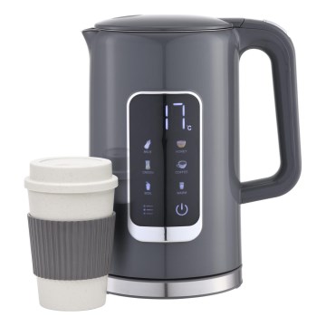 Czajnik z wyświetlaczem LCD 1,7 l 2200W/230V szary + kubek podróżny 450 ml