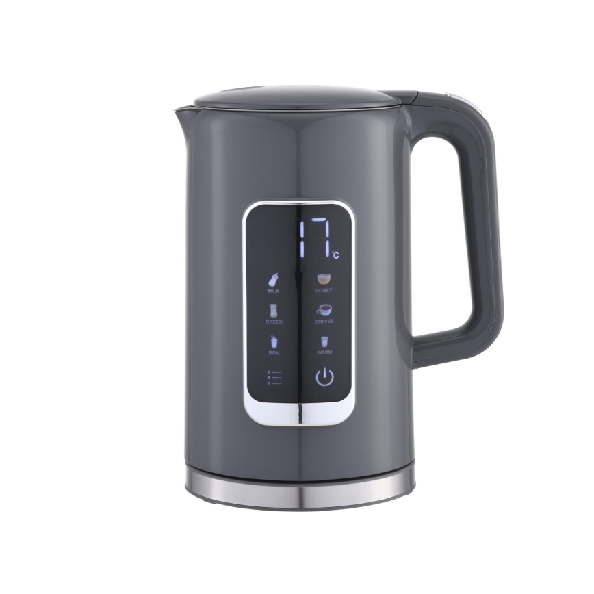 Czajnik z wyświetlaczem LCD 1,7 l 2200W/230V szary + kubek podróżny 450 ml