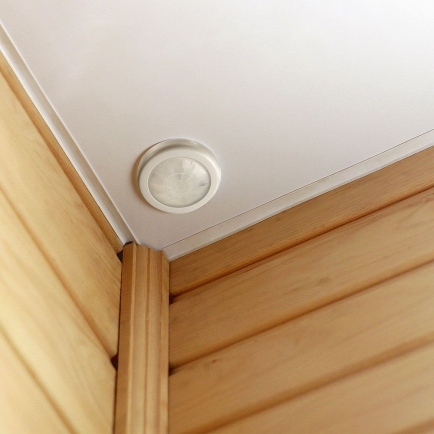 Czujnik ruchu na sufit PIR 360° 400W/230V biały