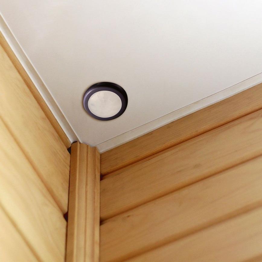 Czujnik ruchu na sufit PIR 360° 400W/230V czarny