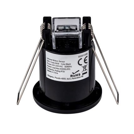 Czujnik ruchu na sufit PIR 360° 400W/230V czarny