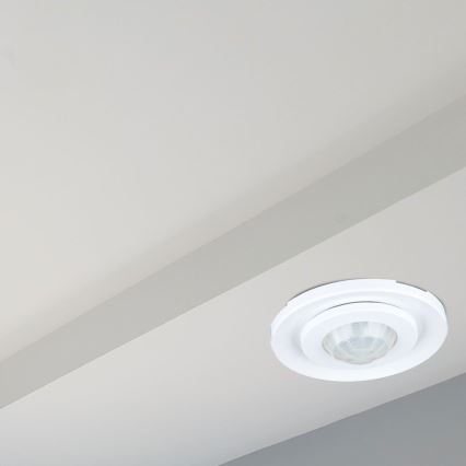 Czujnik ruchu wpuszczany PIR 360° 400W/230V biały