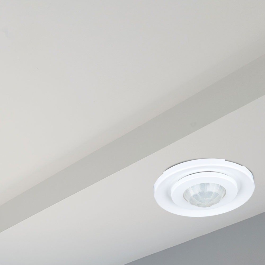 Czujnik ruchu wpuszczany PIR 360° 400W/230V biały
