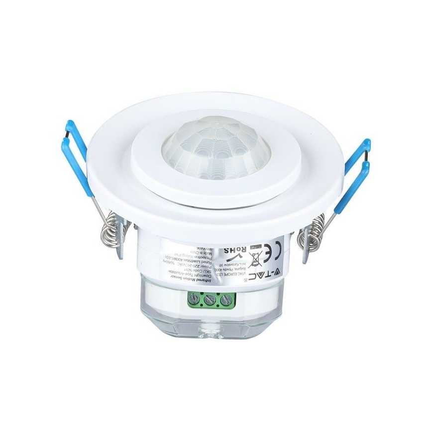 Czujnik ruchu wpuszczany PIR 360° 400W/230V biały