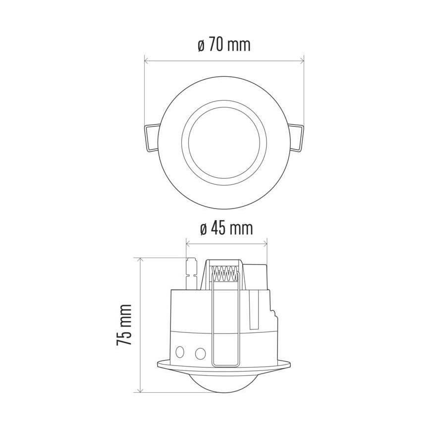 Czujnik ruchu wpuszczany PIR B 360° 1200W/230V biały