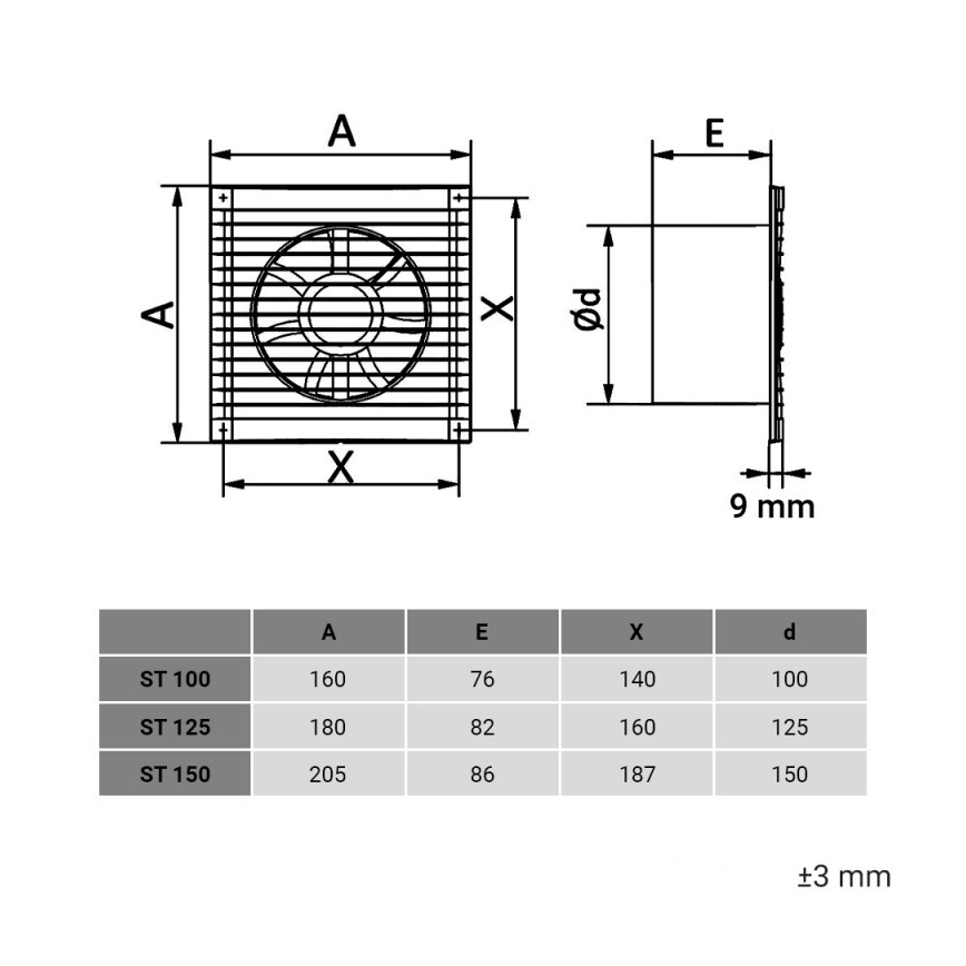 Dalap 1230 - Wentylator osiowy z siatką ochronną 150 ST 16W/230V